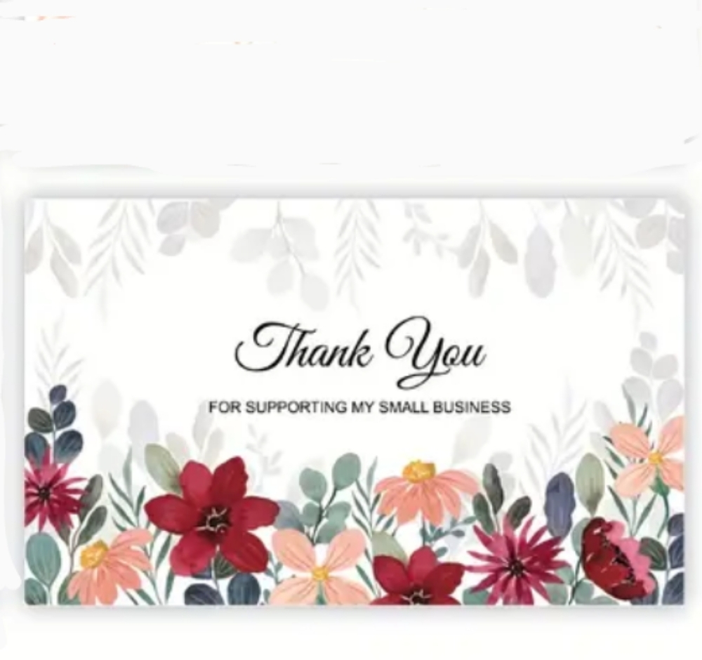30 Thank You Cards for Your Purchase Notes Floral